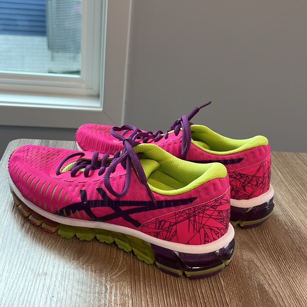 ASICS Girls Pink, Purple, Lime Sneakers - Picture 4 of 9